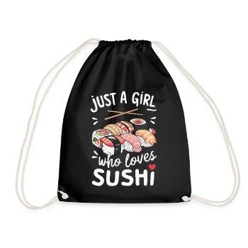 Sushi Japanisches Essen Maki Sushi Kawaii - Turnbeutel - Schwarz - Vorne