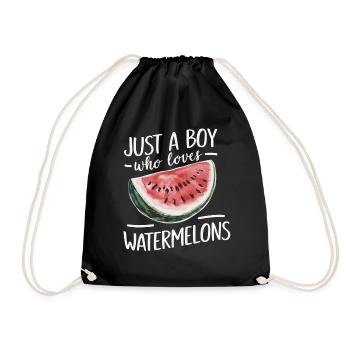 Watermelon Melon Fruit - Drawstring Bag - black - Front