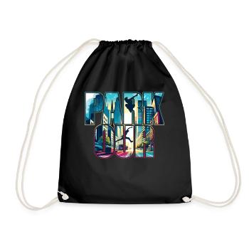 Parkour Lover Freerunning Athlete City Skyline - Drawstring Bag - black - Front