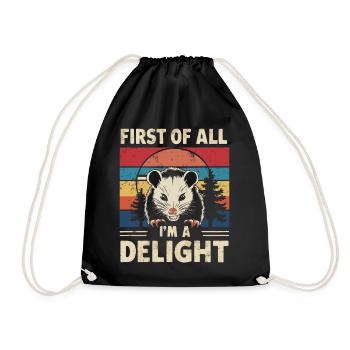 Opossum Possum Animal - Drawstring Bag - black - Front