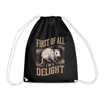 Opossum Possum Animal - Drawstring Bag - black - Front