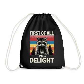 Raton laveur - Sac de sport léger - noir - Devant