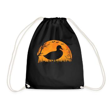 Canard Halloween Silhouette Canard Effrayant - Sac de sport léger - noir - Devant