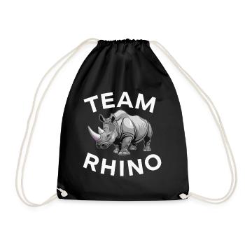 Nashorn Rhinozeros - Turnbeutel - Schwarz - Vorne