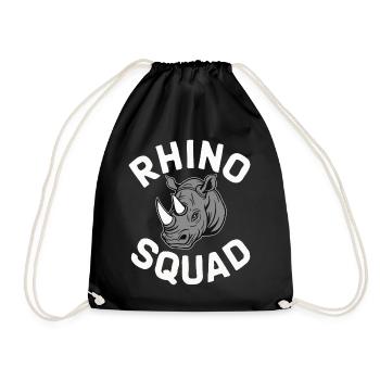Nashorn Rhinozeros - Turnbeutel - Schwarz - Vorne
