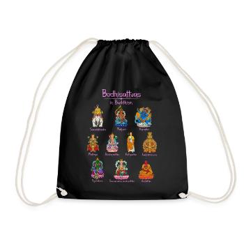 Bodhisattvas - Buddhismus - Turnbeutel - Schwarz - Vorne