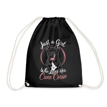 Cane Corso Hund - Turnbeutel - Schwarz - Vorne