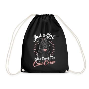 Cane Corso Hund - Turnbeutel - Schwarz - Vorne