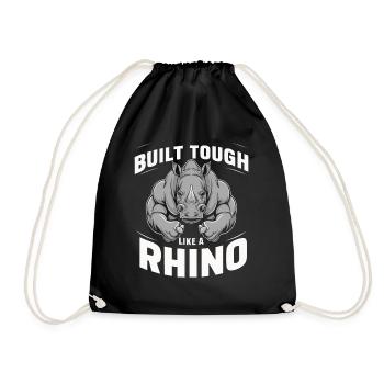Nashorn Rhinozeros - Turnbeutel - Schwarz - Vorne