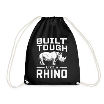 Nashorn Rhinozeros - Turnbeutel - Schwarz - Vorne