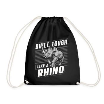 Nashorn Rhinozeros - Turnbeutel - Schwarz - Vorne