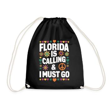 Florida USA Amerika Saat - Turnbeutel - Schwarz - Vorne