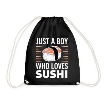 Sushi Japanisches Essen Maki Sushi Kawaii - Turnbeutel - Schwarz - Vorne