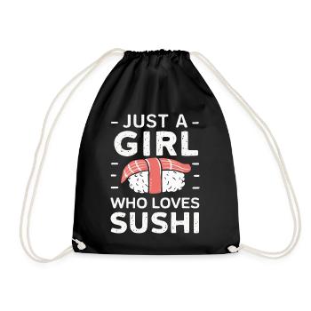 Sushi Japanisches Essen Maki Sushi Kawaii - Turnbeutel - Schwarz - Vorne