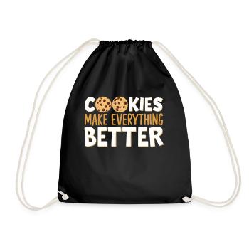 Cookies Cookie Biscuits Biscuits Chocolate - Drawstring Bag - black - Front