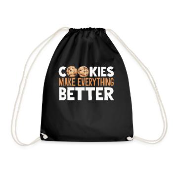 Cookies Cookie Biscuits Biscuits Chocolate - Drawstring Bag - black - Front
