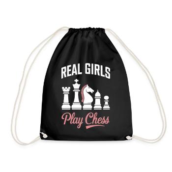 Chess Chess Player - Drawstring Bag - black - Front