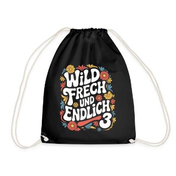 Birthday Gift 3 Years Children's Birthday - Drawstring Bag - black - Front