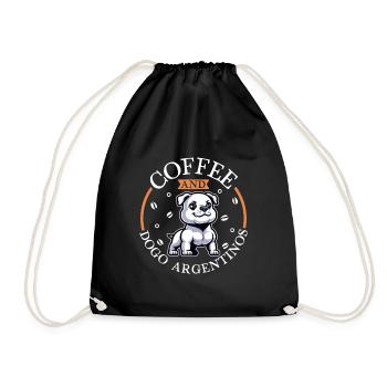 Coffee and Dogo Argentino - Drawstring Bag - black - Front