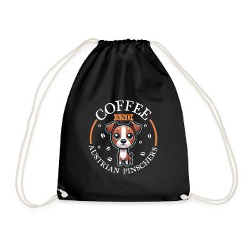 Coffee and Austrian Pinscher - Drawstring Bag - black - Front