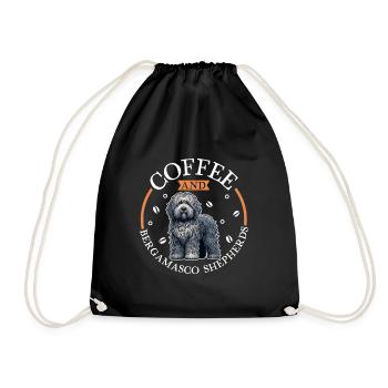 Café et chien de berger de Bergame - Sac de sport léger - noir - Devant