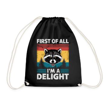 Raton laveur - Sac de sport léger - noir - Devant