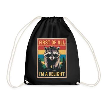 Raton laveur - Sac de sport léger - noir - Devant