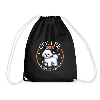 Café et Bichon Frisé - Sac de sport léger - noir - Devant