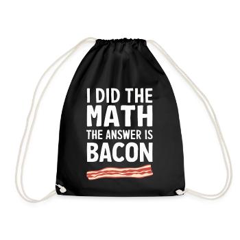 Bacon Frühstück Speck - Turnbeutel - Schwarz - Vorne