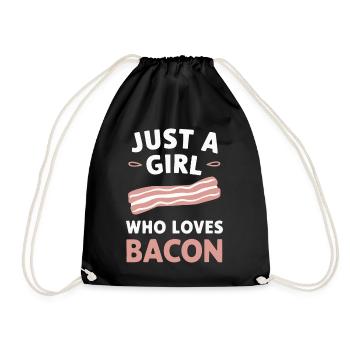 Bacon Frühstück Speck - Turnbeutel - Schwarz - Vorne