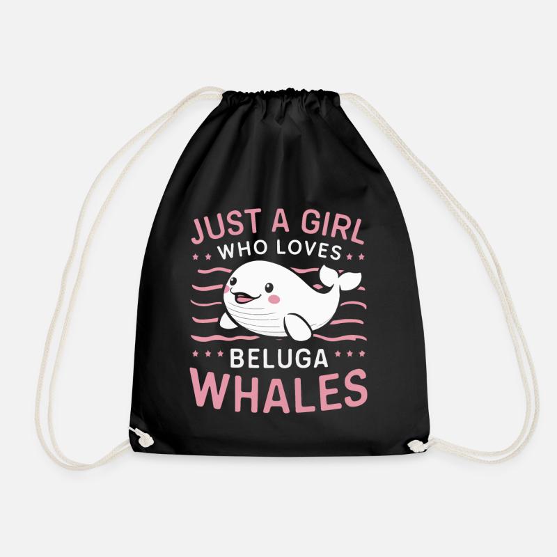 Béluga Océan Bélugas Baleines - Sac de sport léger - noir