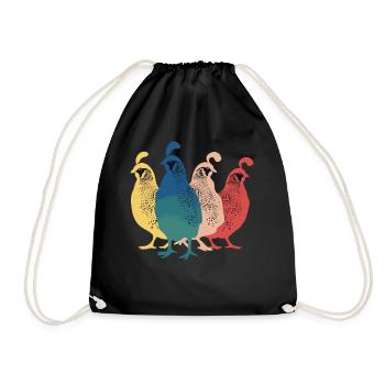 Quail Bird Quails - Drawstring Bag - black - Front