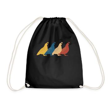 Quail Bird Quails - Drawstring Bag - black - Front