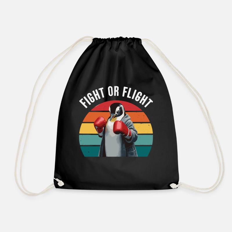 Penguin Penguins Animal - Drawstring Bag - black