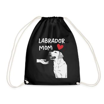 Labrador Dog - Drawstring Bag - black - Front