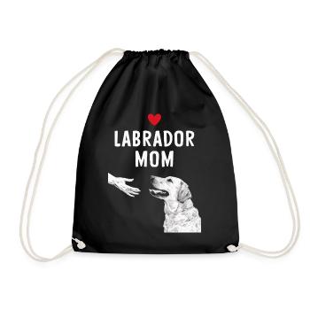 Labrador Dog - Drawstring Bag - black - Front