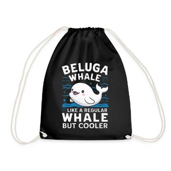 Beluga Whale Ocean Belugas Whales - Drawstring Bag - black - Front