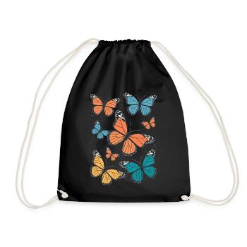 Schmetterling Monarchfalter Bunt Schmetterlinge - Turnbeutel - Schwarz - Vorne