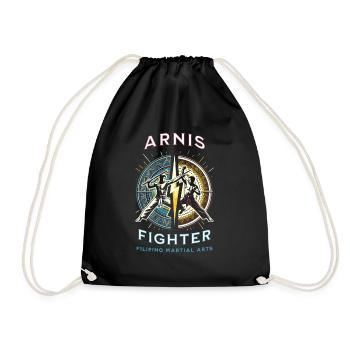 Arnis Kali Eskrima Filipino Boxing Training - Drawstring Bag - black - Front
