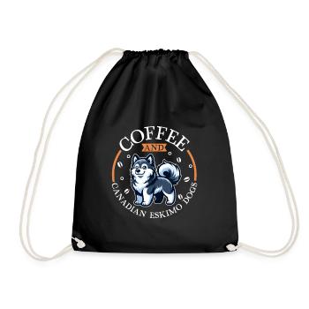 Café et chien esquimau canadien - Sac de sport léger - noir - Devant