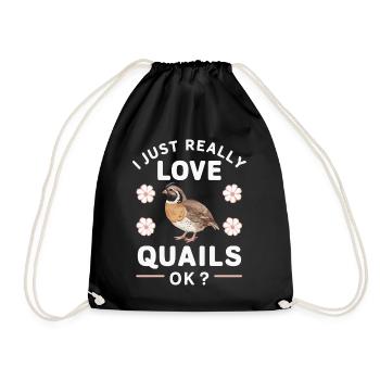 Quail Bird Quails - Drawstring Bag - black - Front
