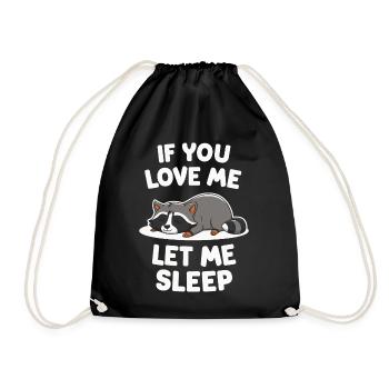 Raccoon - Drawstring Bag - black - Front