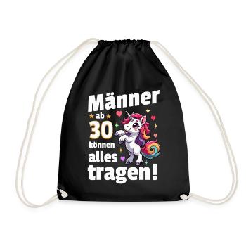 Man 30th birthday. Funny Saying Gift Ideas - Drawstring Bag - black - Front