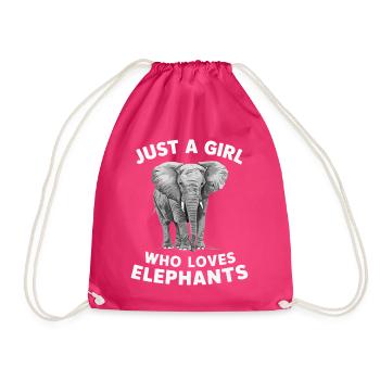 Elephant Animal Elephants Zoo - Drawstring Bag - fuchsia - Front