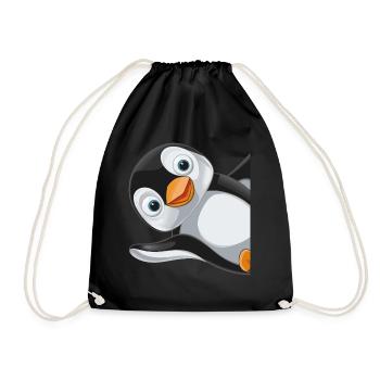 Pinguin Pinguine Tier - Turnbeutel - Schwarz - Vorne