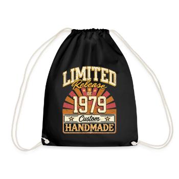 Limited 1979 Lustige Sprüche Geschenk Geburtstag - Turnbeutel - Schwarz - Vorne