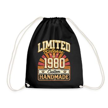 Limited 1980 Lustige Sprüche Geschenk Geburtstag - Turnbeutel - Schwarz - Vorne