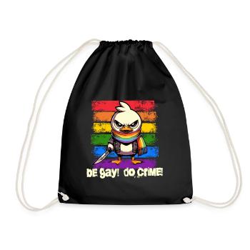 Be Gay Do Crime - Ente Regenbogen Fahne ist PRIDE - Turnbeutel - Schwarz - Vorne