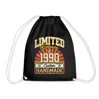 Limited 1990 Lustige Sprüche Geschenk Geburtstag - Turnbeutel - Schwarz - Vorne