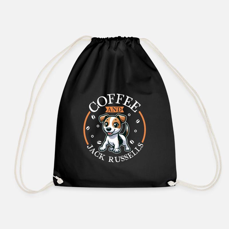 Kaffee und Jack Russell Terrier - Turnbeutel - Schwarz
